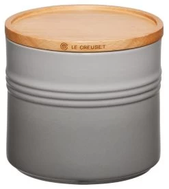 Le Creuset Voorraadpot Met Houten Deksel ø 14 X 12 Cm Aardewerk Mist Grey