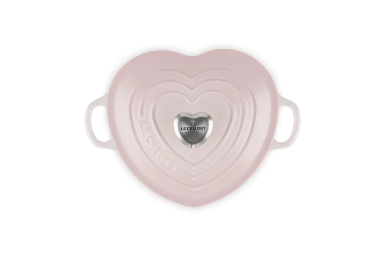 Le Creuset Braadpan Hartvormig Met Rvs Knop 2 Liter Gietijzer Shell Pink 4 Le Creuset Braadpan Hartvormig Met Rvs Knop 2 Liter Gietijzer Shell Pink - Afbeelding 2