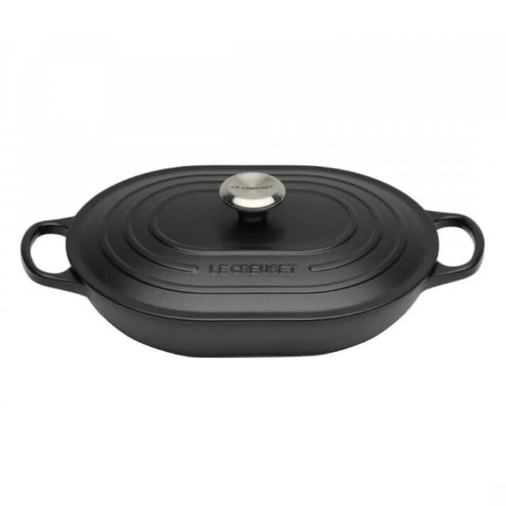 Le Creuset Oblong Lage Braadpan Ovaal ø 31 Cm Gietijzer Mat Zwart