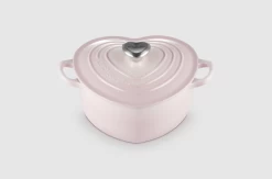 Le Creuset Braadpan Hartvormig Met Rvs Knop 2 Liter Gietijzer Shell Pink
